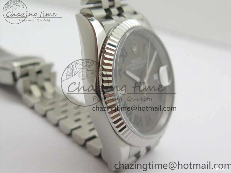 MiroTime 1221 Compact DateJust 36 SS 126234 BP Maker 1:1 Best Edition Fluted Bezel Gray Roman Dial on Jubilee Bracelet 2527